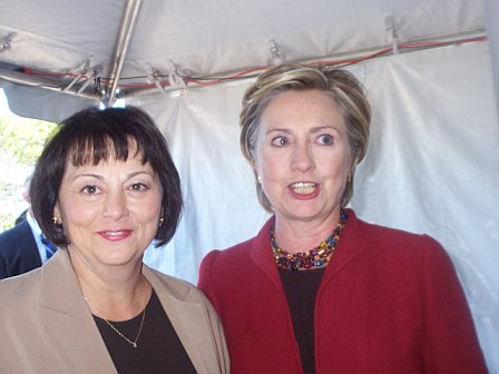 Yvonne Conte and Hillary Clinton
